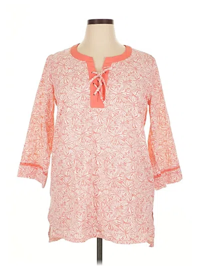 Pre-owned Southern Tide 3/4 Sleeve Blouse In Orange