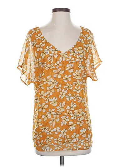 Pre-owned Cabi Short Sleeve Blouse In Orange