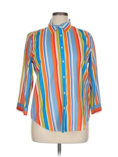 Pre-owned Polo Ralph Lauren 3/4 Sleeve Button Down Shirt In Blue