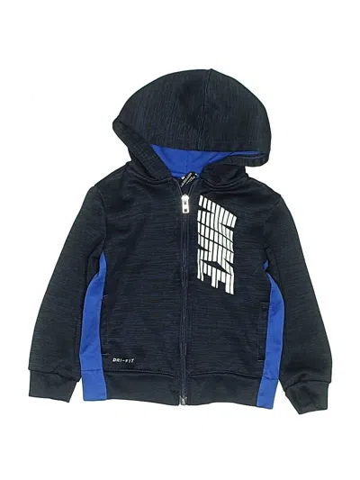 Pre-owned Nike Kids' Zip Up Hoodie In Blue