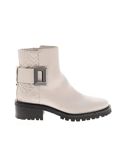 Pre-owned Karl Lagerfeld Ankle Boots In White