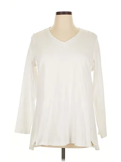 Pre-owned Isaac Mizrahi Live Long Sleeve T-shirt In White