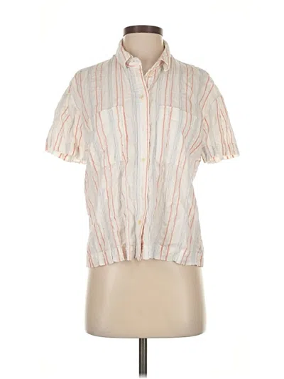 Pre-owned Madewell Short Sleeve Blouse In White