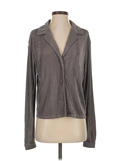 Pre-owned Lpa Long Sleeve Blouse In Gray