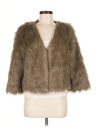 Pre-owned Lucky Brand Faux Fur Jacket In Gold