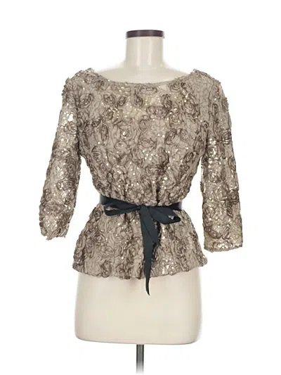 Pre-owned Alex Evenings 3/4 Sleeve Blouse In Gray