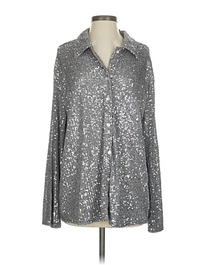 Pol Long Sleeve Blouse In Silver