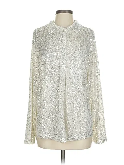 Pre-owned Pol Long Sleeve Blouse In Silver