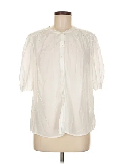 Pre-owned Velvet By Graham & Spencer 3/4 Sleeve Button Down Shirt In White