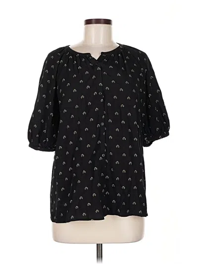 Pre-owned Treasure & Bond 3/4 Sleeve Blouse In Black