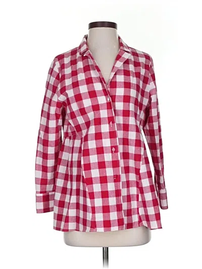 Pre-owned Pomander Place Long Sleeve Button Down Shirt In Red