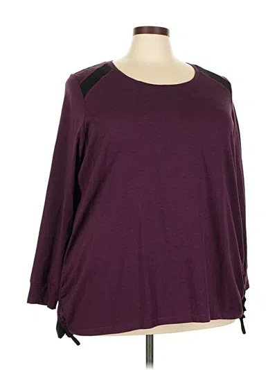 Avenue 3/4 Sleeve T-shirt In Purple