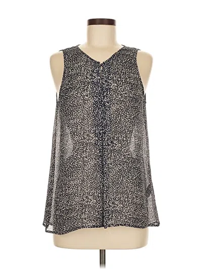Pre-owned Joie Sleeveless Silk Top Gray Keyhole Neckline Tops
