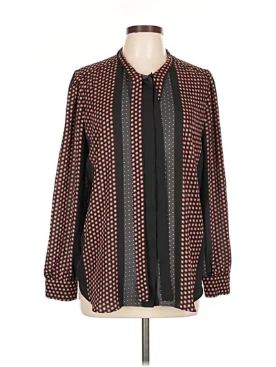 Pre-owned Ann Taylor Long Sleeve Blouse In Brown