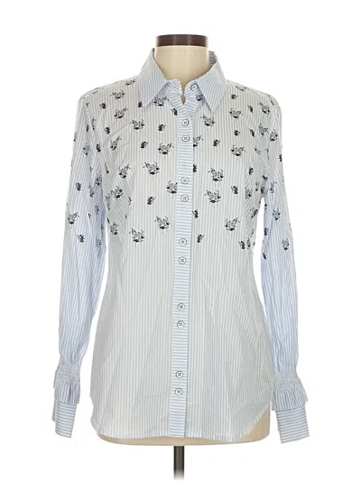 Pre-owned Cabi Long Sleeve Button Down Shirt In Silver