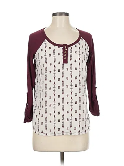 Pre-owned Rewind 3/4 Sleeve Blouse In Burgundy