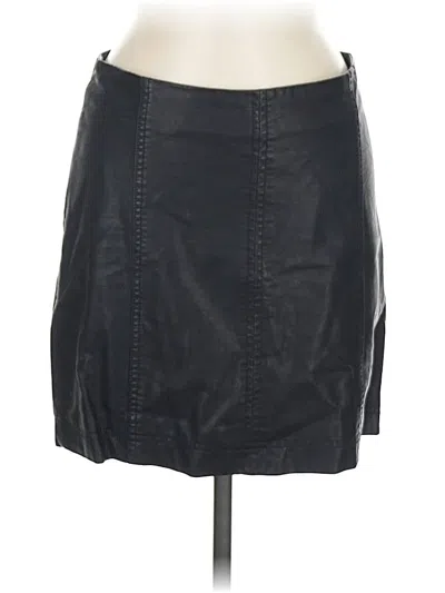 Pre-owned Free People Faux Leather Skirt In Black