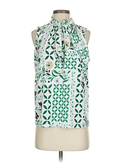 Pre-owned Ann Taylor Sleeveless Blouse In Green