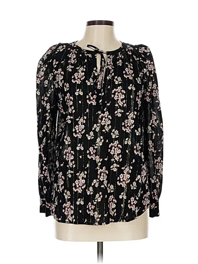 Pre-owned Ann Taylor Loft Long Sleeve Blouse In Black