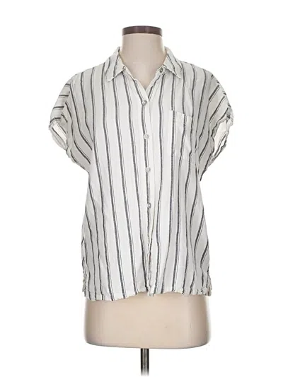Pre-owned Splendid Short Sleeve Blouse In White