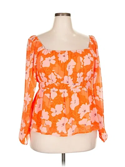 Pre-owned Dr2 3/4 Sleeve Blouse In Orange