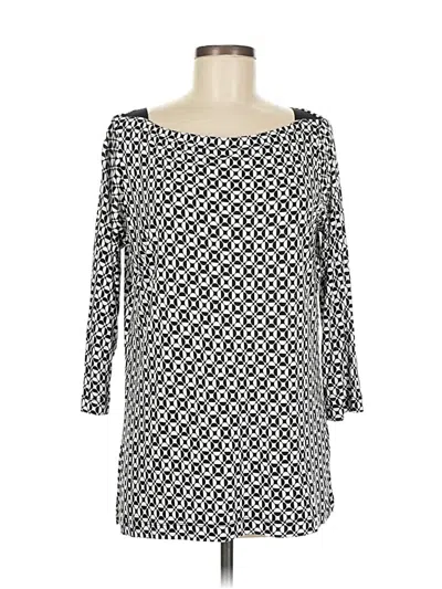 Pre-owned Liz Claiborne 3/4 Sleeve T-shirt In Black