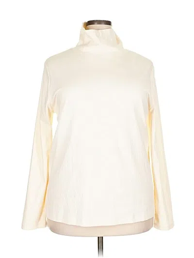 Pre-owned Duluth Trading Co. Long Sleeve Blouse In White