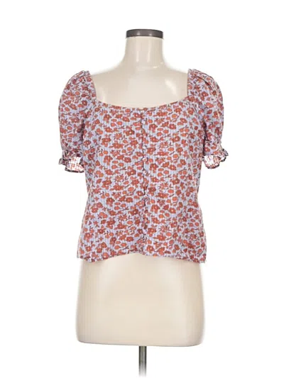 Pre-owned Madewell Short Sleeve Blouse In Orange