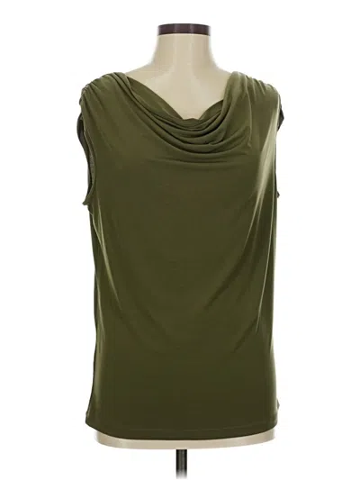 Pre-owned Calvin Klein Sleeveless Top Green Cowl Neck Tops