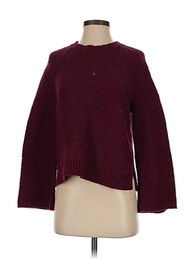 Pre-owned Madewell Pullover Sweater In Burgundy