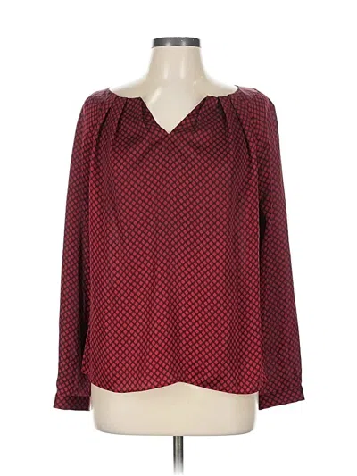 Pre-owned Worthington Long Sleeve Blouse In Burgundy