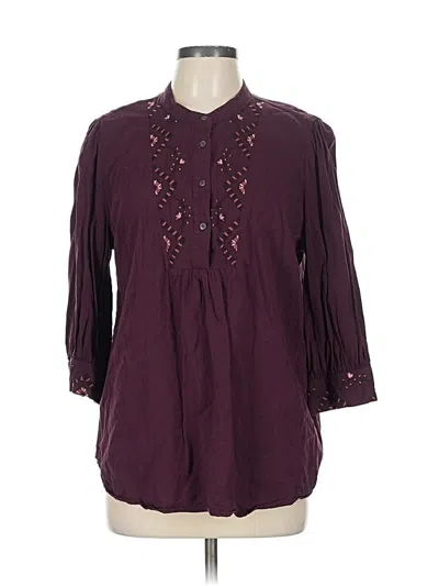 Pre-owned Knox Rose 3/4 Sleeve Blouse In Burgundy