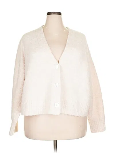 Pre-owned Ava & Viv Cardigan Sweater In White