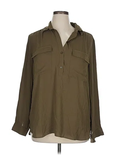 Pre-owned Ann Taylor Long Sleeve Blouse In Green