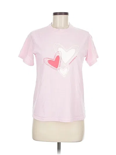 Pre-owned Converse Short Sleeve T-shirt In Pink