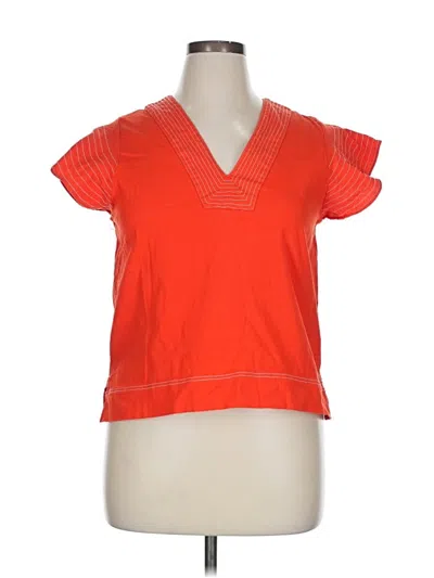 Pre-owned Thml Short Sleeve Top Orange V Neck Tops