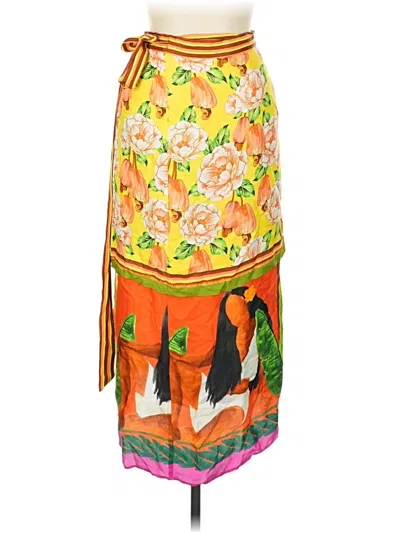 Pre-owned Farm Rio Casual Skirt In Orange