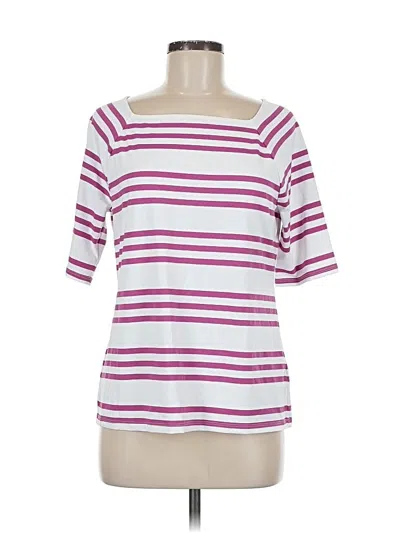 Talbots Short Sleeve Top Pink Boatneck Tops In Multi