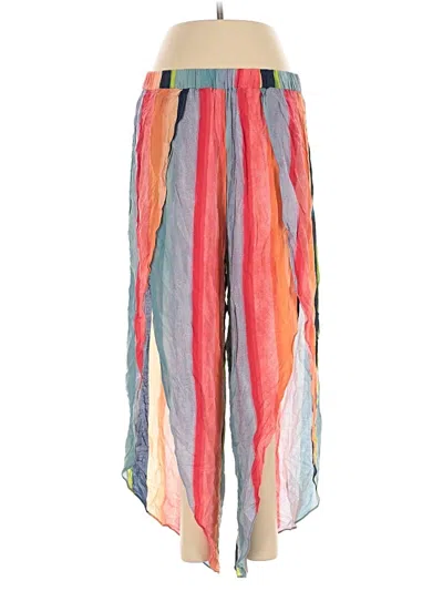 Pre-owned Anthropologie Featuring The Artwork Of Carla Weeks Casual Pants In Blue