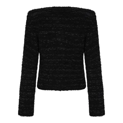 Balmain Black Viscose Blend Jacket In Black