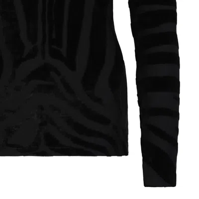 Balmain Black Viscose-polyester Top In Black