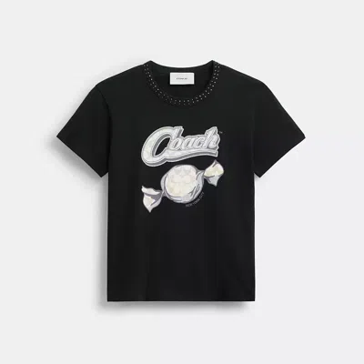 Coach Candy 90's Fit T-shirt In Organic Cotton In Black