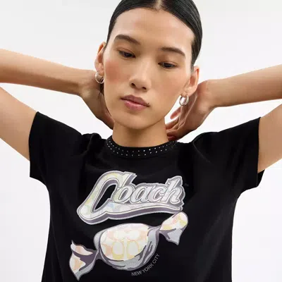 Coach Candy 90's Fit T-shirt In Organic Cotton In Black