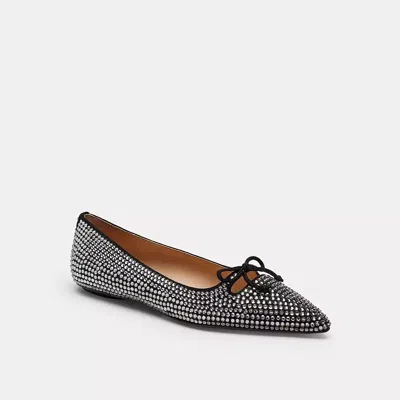 Coach Flat With Crystals In Black
