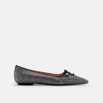 Coach Flat With Crystals In Black