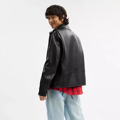 Coach Lightweight Moto Jacket In Black