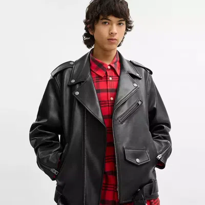 Coach Lightweight Moto Jacket In Black
