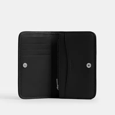 Coach Essential Slim Card Case In Crystal Signature Jacquard In Black