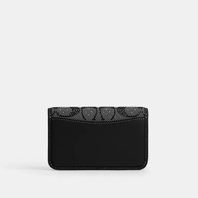 Coach Essential Slim Card Case In Crystal Signature Jacquard In Black