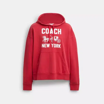 Coach Horse And Carriage Hoodie In Red